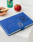 Personalised Leatherette A5 Notebook & Pen Holder, Custom Engraved Name 200 Page Business Journal, Magnetic Closure, Teacher, Corporate Gift