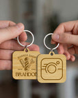 Personalised Logo NFC Keychain, Custom Etched Plywood/ Mirror Acrylic QR Code Scan, Digital Social Business Card Web Promotion Smart Key Tag