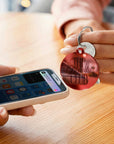 Personalised Logo NFC Keychain, Custom Etched Plywood/ Mirror Acrylic QR Code Scan, Digital Social Business Card Web Promotion Smart Key Tag