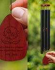 Personalised Memorial Aluminium & Wooden Wind Chimes, Custom Logo Engraved In Loving Memory, Funeral Loss Sympathy Remembrance Keepsake Gift