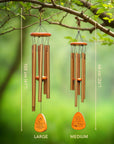 Personalised Memorial Aluminium & Wooden Wind Chimes, Custom Logo Engraved In Loving Memory, Funeral Loss Sympathy Remembrance Keepsake Gift