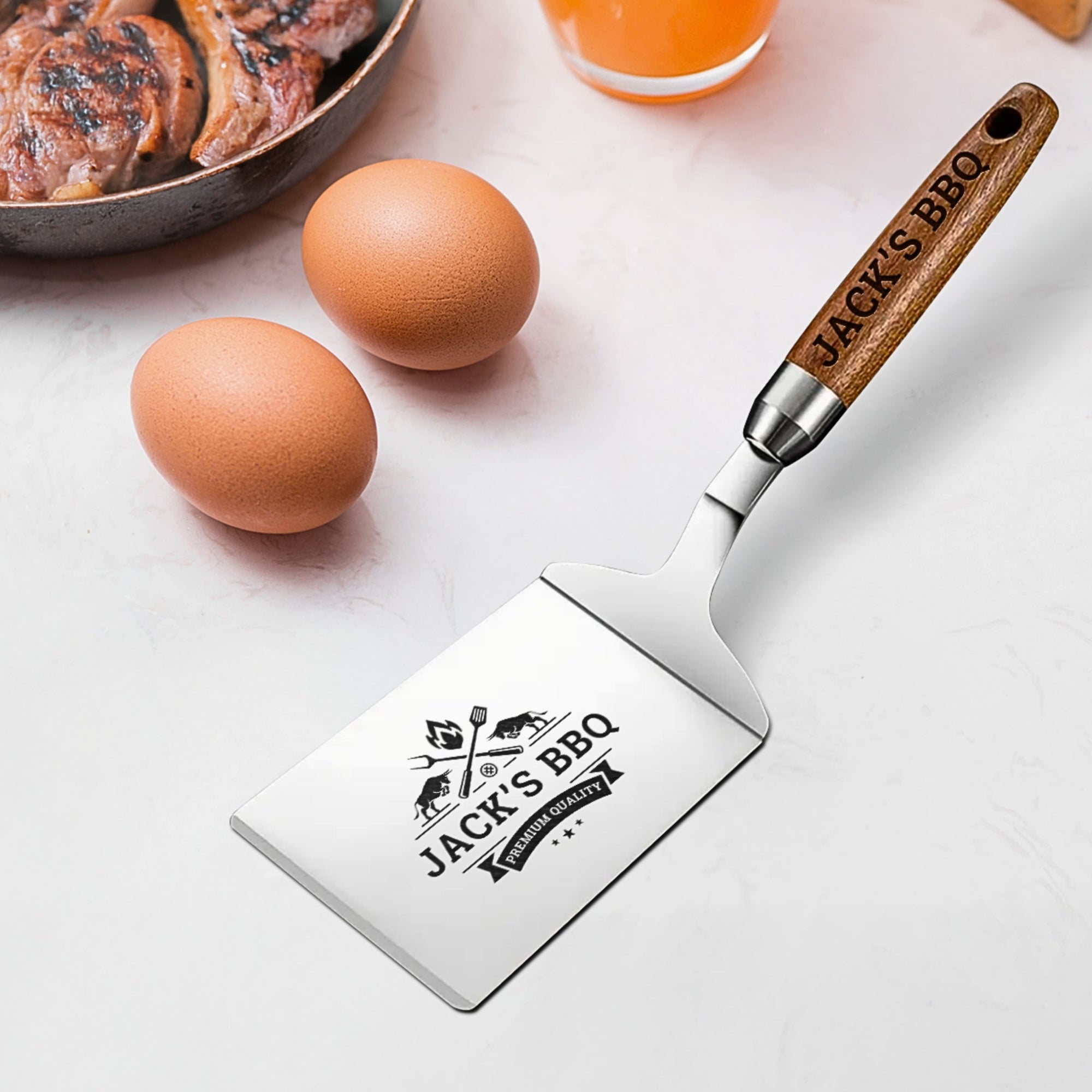 Personalised Nonstick Steel Turner, Custom Engraved Spatula/ Egg Flipper/ BBQ Grill Tool/ Kitchen Utensil Mom Housewarming, Fathers Day Gift