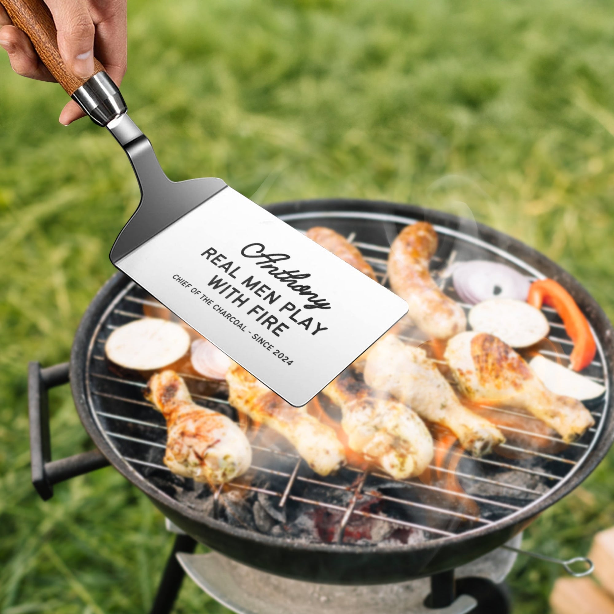 Personalised Nonstick Steel Turner, Custom Engraved Spatula/ Egg Flipper/ BBQ Grill Tool/ Kitchen Utensil Mom Housewarming, Fathers Day Gift