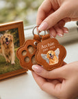 Personalised Photo Pet Fur Holder, Custom UV Dog Hair Memorial Keychain, Logo Groomer Veterinary Paw Key Ring, Cat Lover Gift, Loss Keepsake