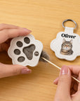 Personalised Photo Pet Fur Holder, Custom UV Dog Hair Memorial Keychain, Logo Groomer Veterinary Paw Key Ring, Cat Lover Gift, Loss Keepsake