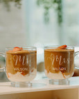Personalised Portugal Espresso/ Cappuccino Glass, Custom Engraved Coffee Tea Cup, Wedding Favour, Mom Dad Birthday, Christmas Corporate Gift
