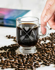 Personalised Portugal Espresso/ Cappuccino Glass, Custom Engraved Coffee Tea Cup, Wedding Favour, Mom Dad Birthday, Christmas Corporate Gift