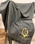 Personalised Premium Wool Blend Throw, Custom Embroidered Logo Luxury Blanket, Mum, Birthday, Xmas, Housewarming, Wedding, Anniversary Gift