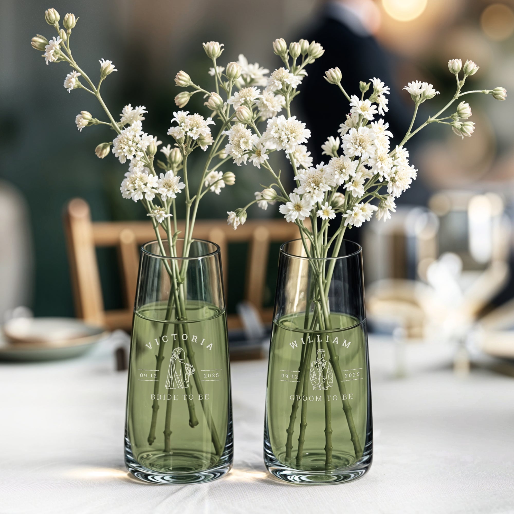 Personalised Small Glass Vase, Custom Engraved Glassware, Home/ Wedding Decor, Bridesmaid Favours, Housewarming, Anniversary, Birthday Gift