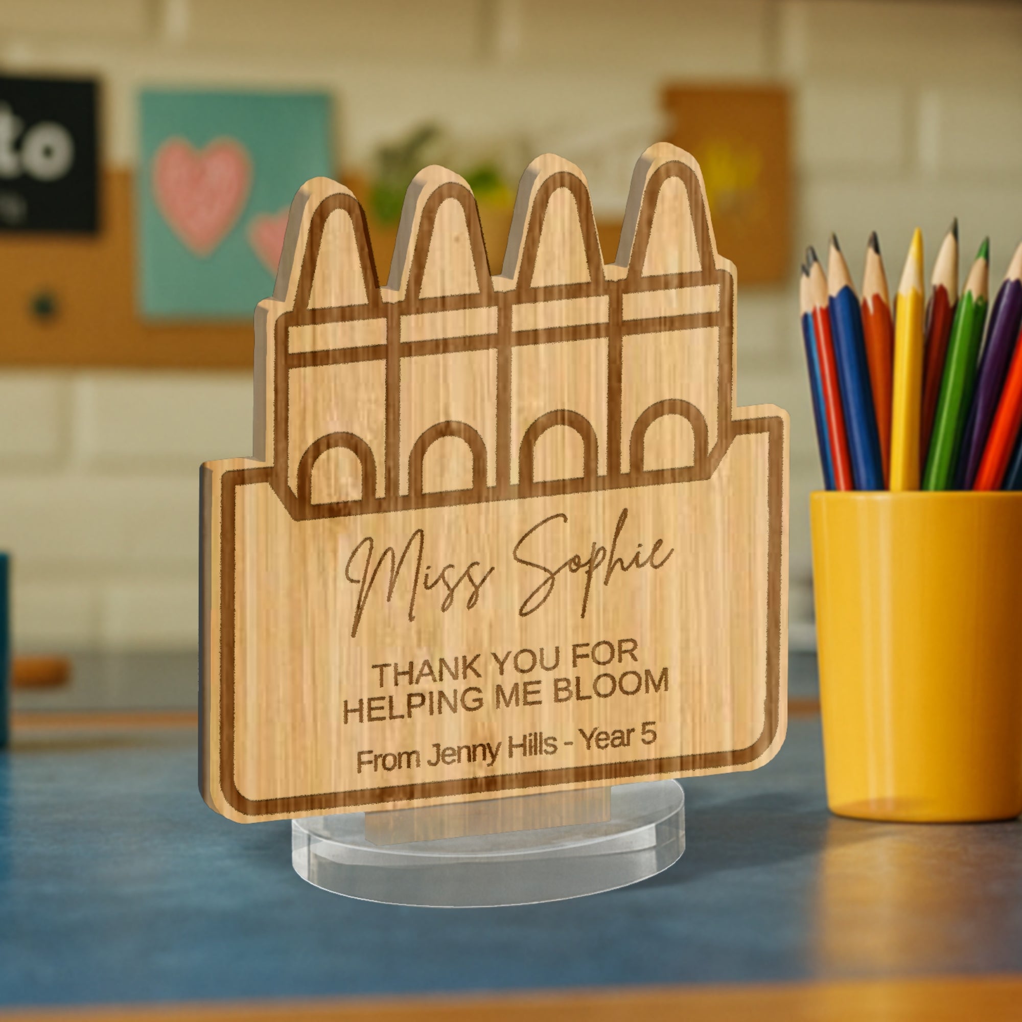 Personalised Teacher Appreciation Plaque & Stand/ Custom Engraved Plywood/ Acrylic School Sport Coach, Tutor Mentor Graduation Keepsake Gift