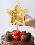 Personalised Triple Layered Mirror Acrylic Star Birthday Cake Topper, Custom Made Laser Cut Name Wedding Event Graduation Party Decor Supply