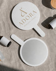 Personalised UV Printed Brand Business Logo Acrylic Handheld Mirror - Hair, Barbershops, Lash Brow, Makeup Cosmetic Spa Dental Beauty Clinic