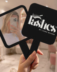 Personalised UV Printed Brand Business Logo Acrylic Handheld Mirror - Hair, Barbershops, Lash Brow, Makeup Cosmetic Spa Dental Beauty Clinic