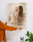 Personalised Watercolour Portrait on Stretched Canvas, Custom Digital from Your Photo, Couple, Wedding, Family Memory Image, Home Decor Gift