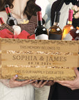 Personalised Wedding Gift Box Crate, Custom Engraved Rustic Farm Organiser Garden Storage, Anniversary Keepsake, Housewarming Corporate Gift