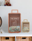 Personalised Wood Travel Luggage Piggy Bank, Custom Engraved Name Money Saving Box Vacation Adventure Fund Storage, Birthday Gift Room Decor