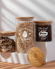 Personalised Wooden Lid Jar, Custom Etched Printed Treat, Food, Snack Glass Storage, Cookie Lolly Canister Teacher Anniversary Mom Xmas Gift