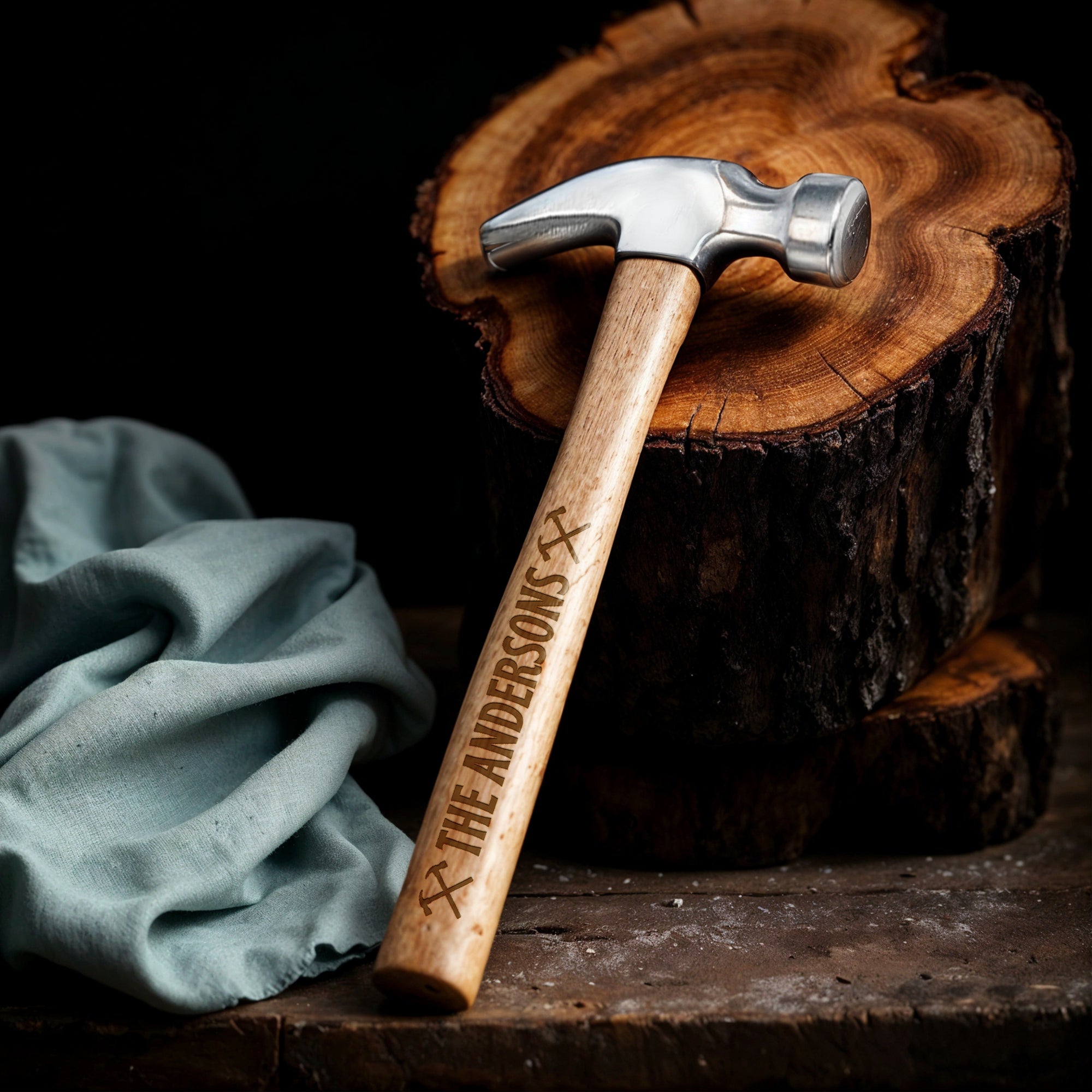 Personalised Wooden Steel Claw Hammer, Custom Engraved Name Logo Handyman Tool, Birthday, Housewarming, Groomsman Grandad Father's Day Gift