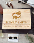 Personalised Zodiac Wooden Keepsake Box, Custom Engraved Celestial Sign Memory Treasure Storage, Wedding, Time Capsule, First Birthday Gift