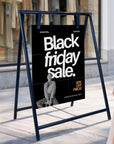 Retail Metal A-Frame with Hanging Strap & Custom Print Corflute Board, Outdoor Sidewalk Direction, Property, Cafe, Business Advertising Sign