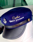 Custom Embroidered Nautical Captain Cap & Anchor, Personalised First Mate, Yatch Sailor Hat, Bachelor Hens Party, Groomsman, Bridesmaid Gift