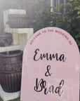 Custom Arch Double Acrylic Wedding Welcome 3D Sign, Personalised Mirror Name, Hens Party/ Engagement/ Bridal Shower/ Birthday Signage Decor