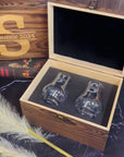 Personalised Set of 2 Whiskey Europe Crystal Glass in Wooden Gift Box
