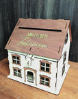 Custom Wooden House Wedding Post Box & 3D Acrylic Text, Personalised Rustic Wishing Well Holder, Money Storage, Envelope Card Trinket, Gift