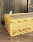 Engraved Bamboo Tea Bag Storage Box - 8 Slots
