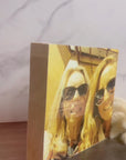 Personalised Wooden Photo Block Square, Custom UV Print Freestanding Table Display Memory Blocks, Image Gallery Wall Decor Housewarming Gift