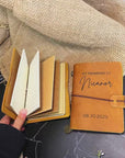 Custom Engraved Cowhide Leather Vintage His/ Her Vow Book, Personalised Wedding Ceremony Booklet Groom, Bride Speech Notebook, Keepsake Gift
