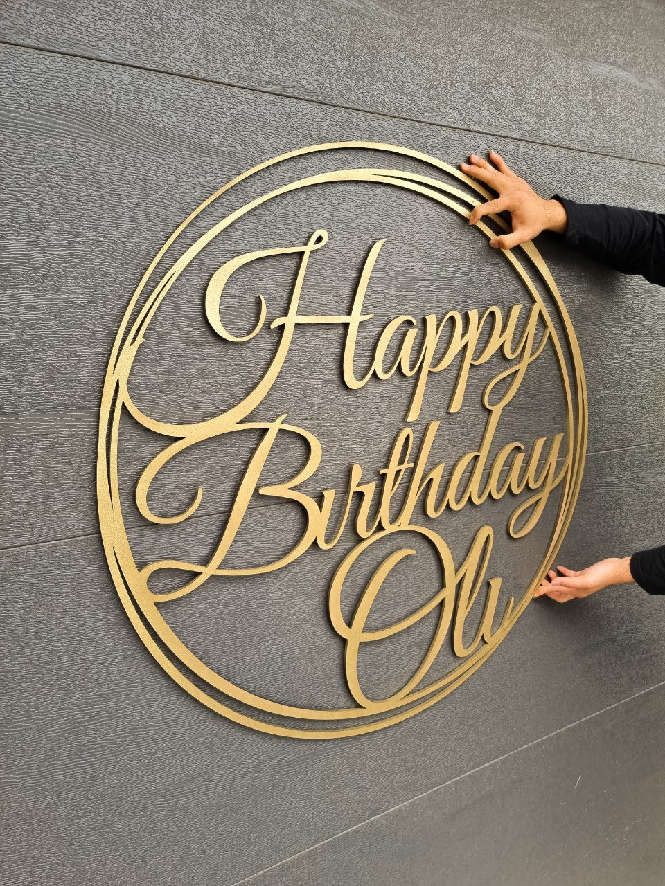 Custom Couple Name Scribble Circle Hoop Sign