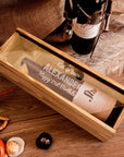 Engraved Clear Lid Vintage Rustic Wooden Wine Box
