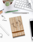 Custom Personalised Engraved Wooden Bamboo Mobile Phone, Tablet Stand Holder / Office, Desk Tech Organiser/ Business, Corporate Company Gift