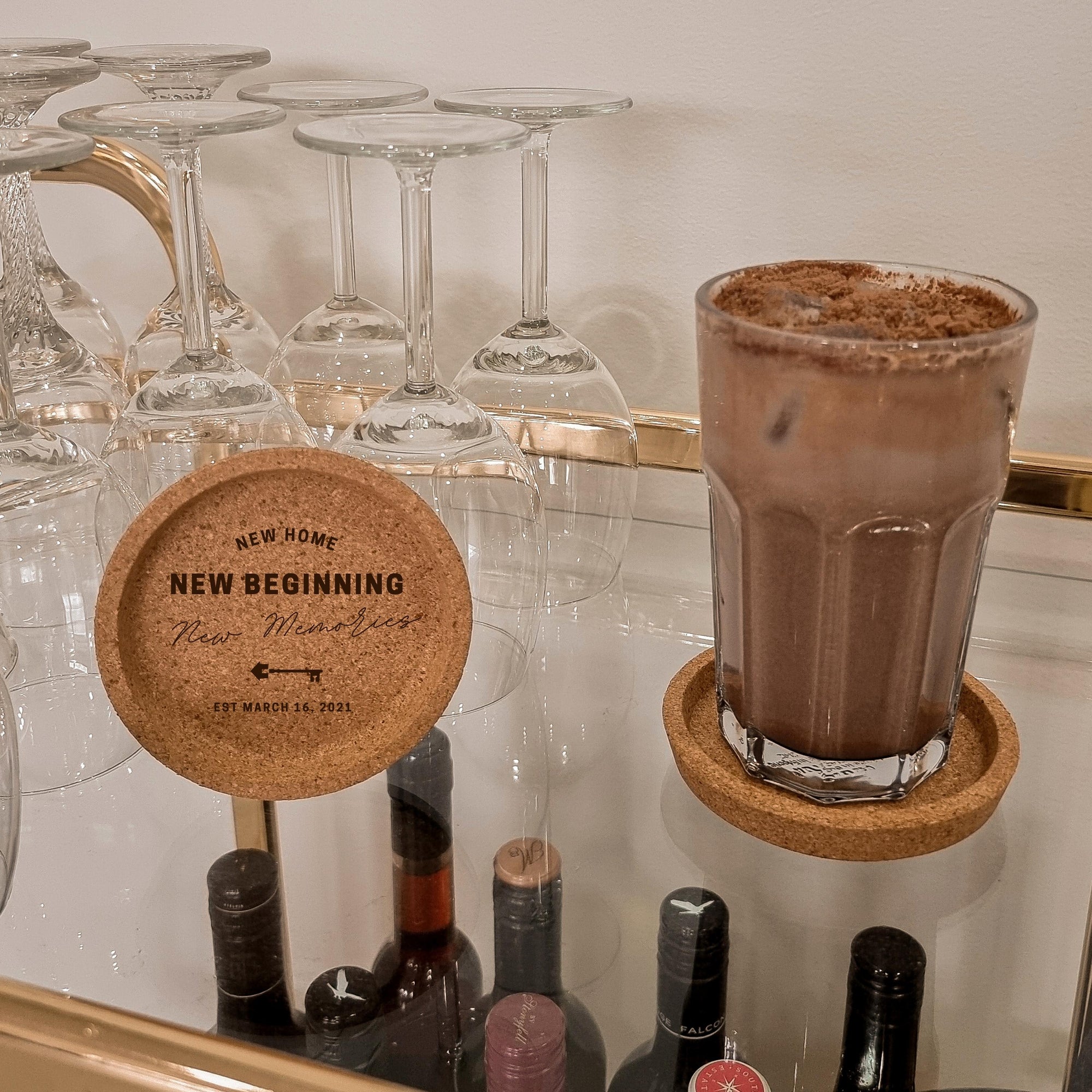 Personalised Round Cork Coaster/ Lid