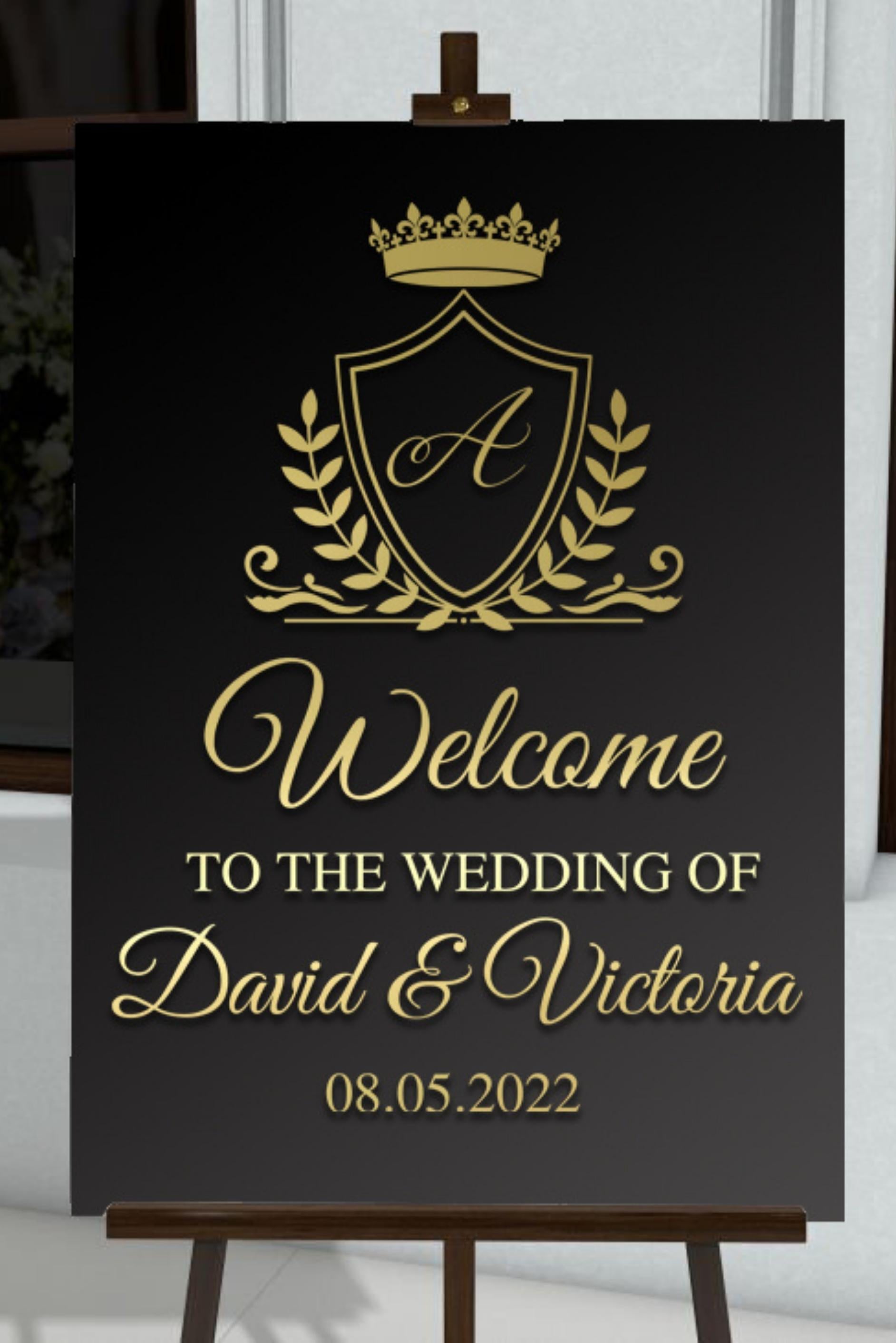 Custom Acrylic Wedding Welcome 3D Sign, Personalised Rose/ Gold Mirror Names, Ceremony/ Event/ Engagement/ Bridal Shower/ Birthday Signage on Easel