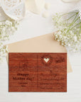 Personalised Wooden Mother's Day Postcard, Custom Engraved Timber Celebrate Message & Name Post Card with Display Stand, Wood Carved Keepsake Gift Card for Mum, Mom, Grandma, Her