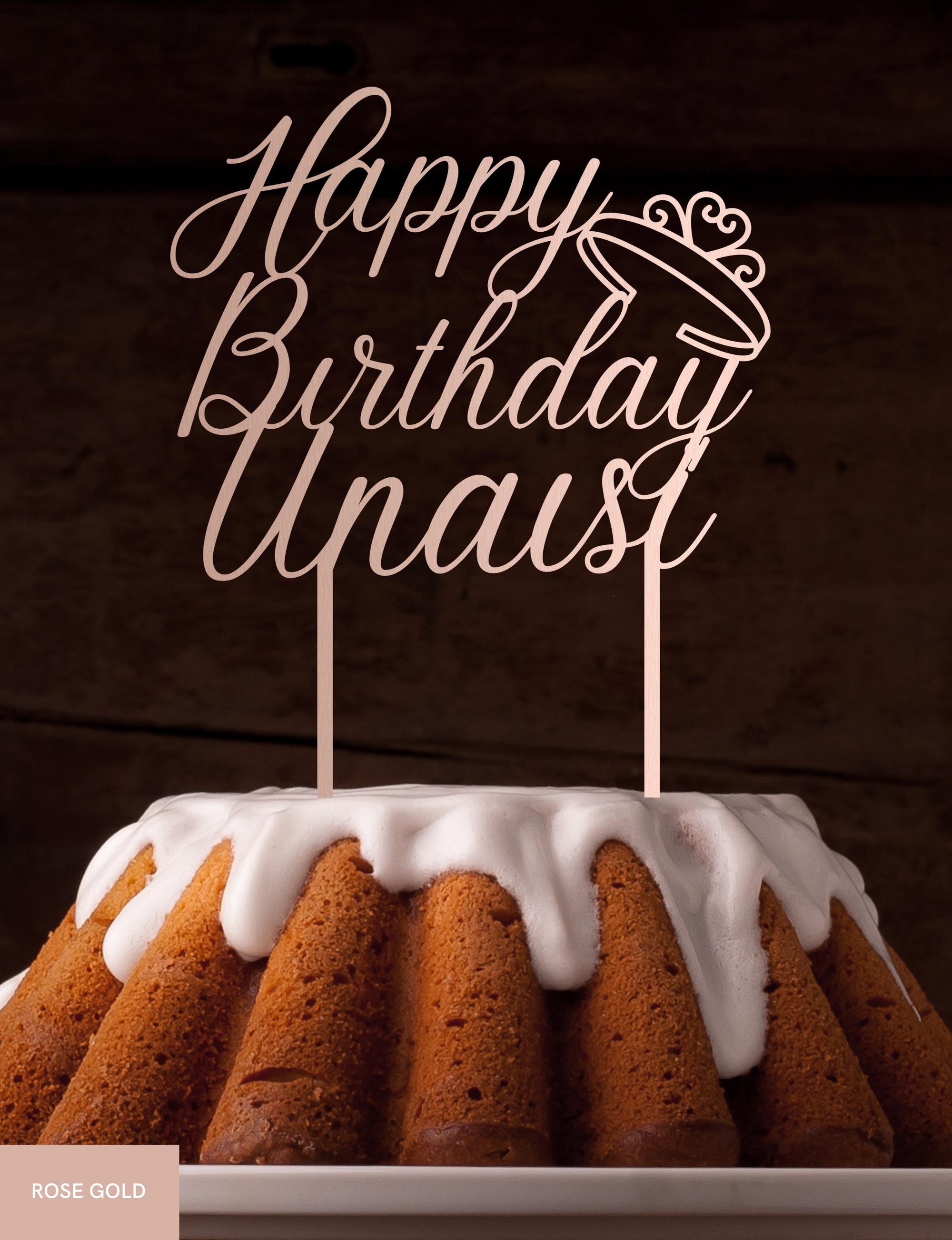 Personalised Birthday Princess Crown MDF/ Mirror Acrylic Cake Topper, Cut Out Custom Joint Name & Age, Wedding/ Celebration/ Event Party Decor Supply