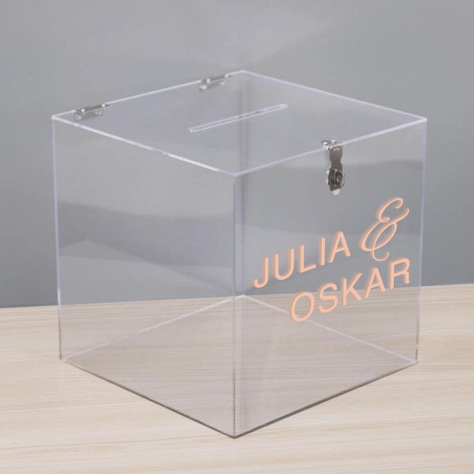 Personalised Clear Acrylic Name & Date Wedding Wishing Well Box, Custom Logo Gift Card, Envelope, Money Boxes, Baptism Christening, Birthday
