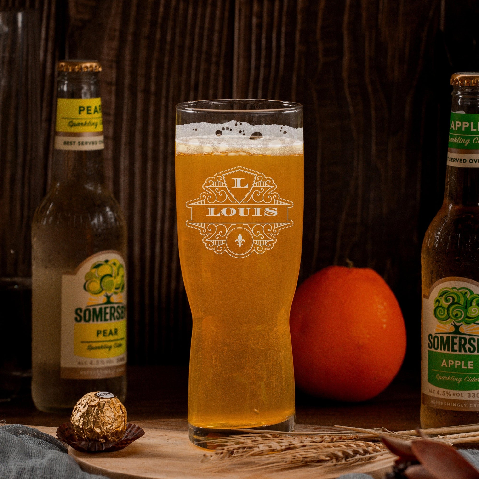 Engraved 580ml Pilsner Beer Glass - Italy