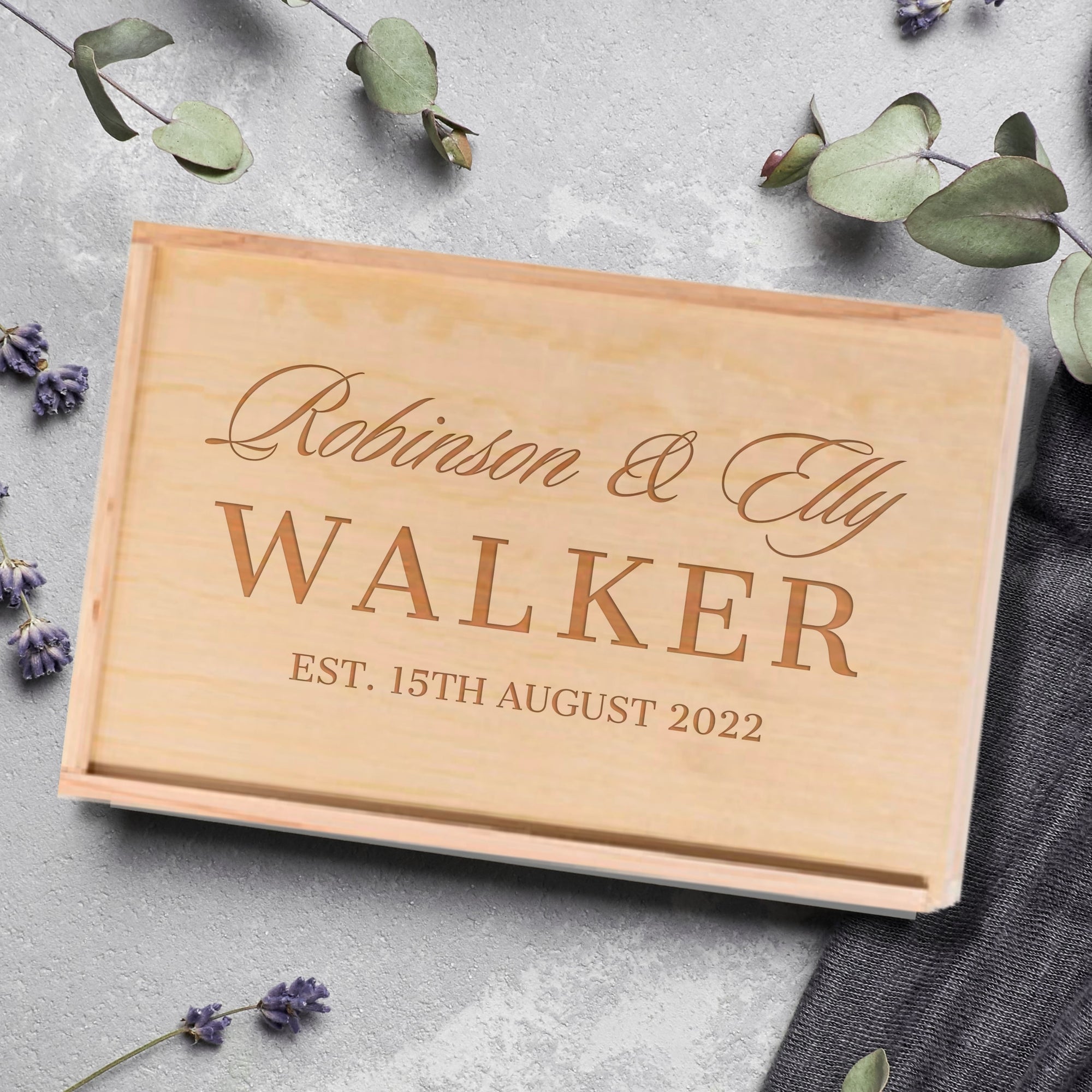 Personalised Wooden Keepsake Memory Box, Engraved Custom Wine Gift Hamper, Housewarming/ Birthday, Mom-Dad, Teacher, Godparents, Baby, Wedding Favour