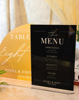 Custom Engraved Acrylic Wedding Table Bar Menu & Number Set, Personalised Banqueting Tables Plaque, Luxury Wedding Decor Ceremony/ Elegant Event / Engagement/ Bridal Shower/ Birthday Signs