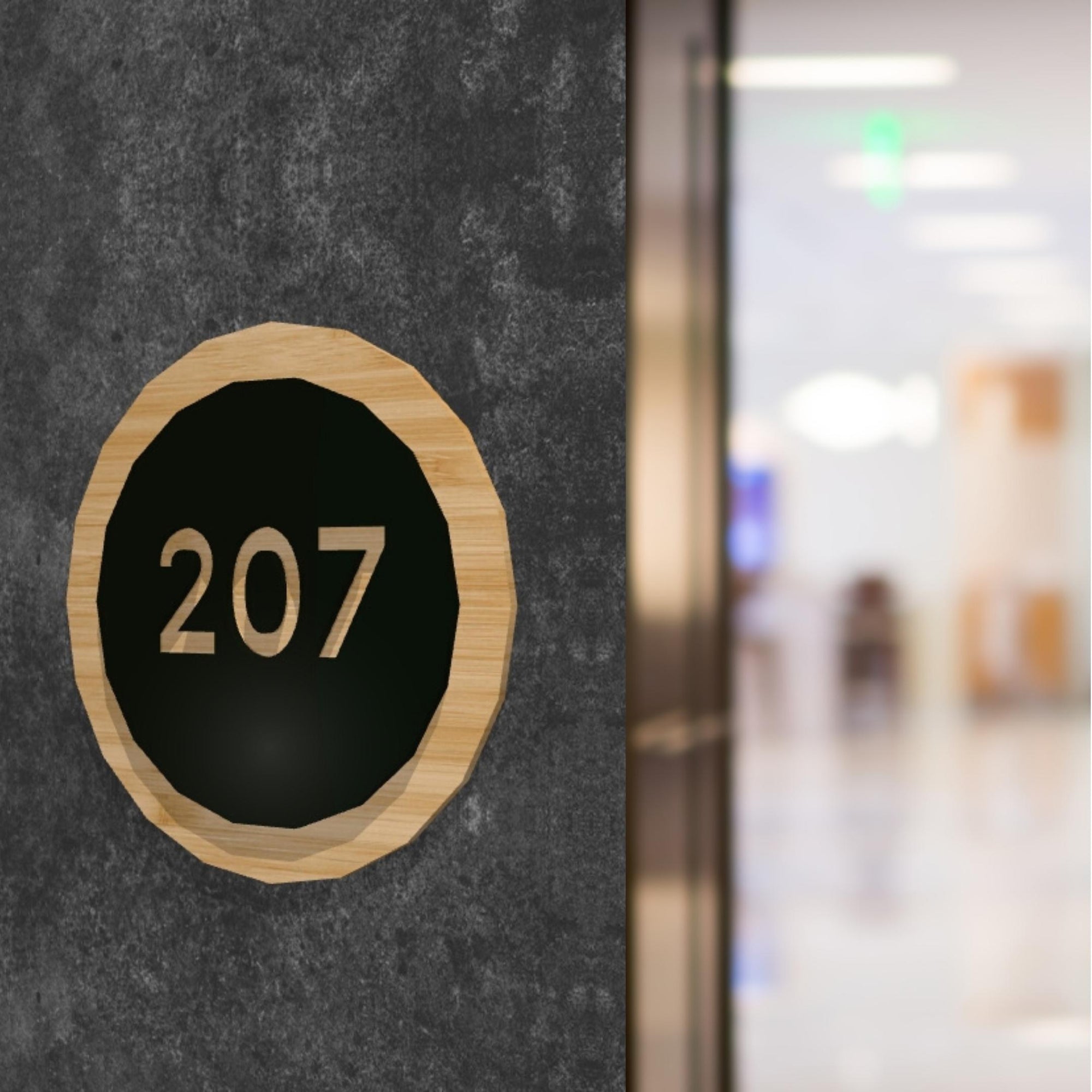 Personalised Round Double Layers Wooden & Acrylic Door Sign, Room Name/ Number Plaque, Laser Cut Company Business Logo, Custom Wall Room Plate, Signage for Office, Apartment, Hotel, Cafe/ Restaurant/ Shopping/ Mall/ House Warming's Gift