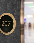 Personalised Round Double Layers Wooden & Acrylic Door Sign, Room Name/ Number Plaque, Laser Cut Company Business Logo, Custom Wall Room Plate, Signage for Office, Apartment, Hotel, Cafe/ Restaurant/ Shopping/ Mall/ House Warming's Gift