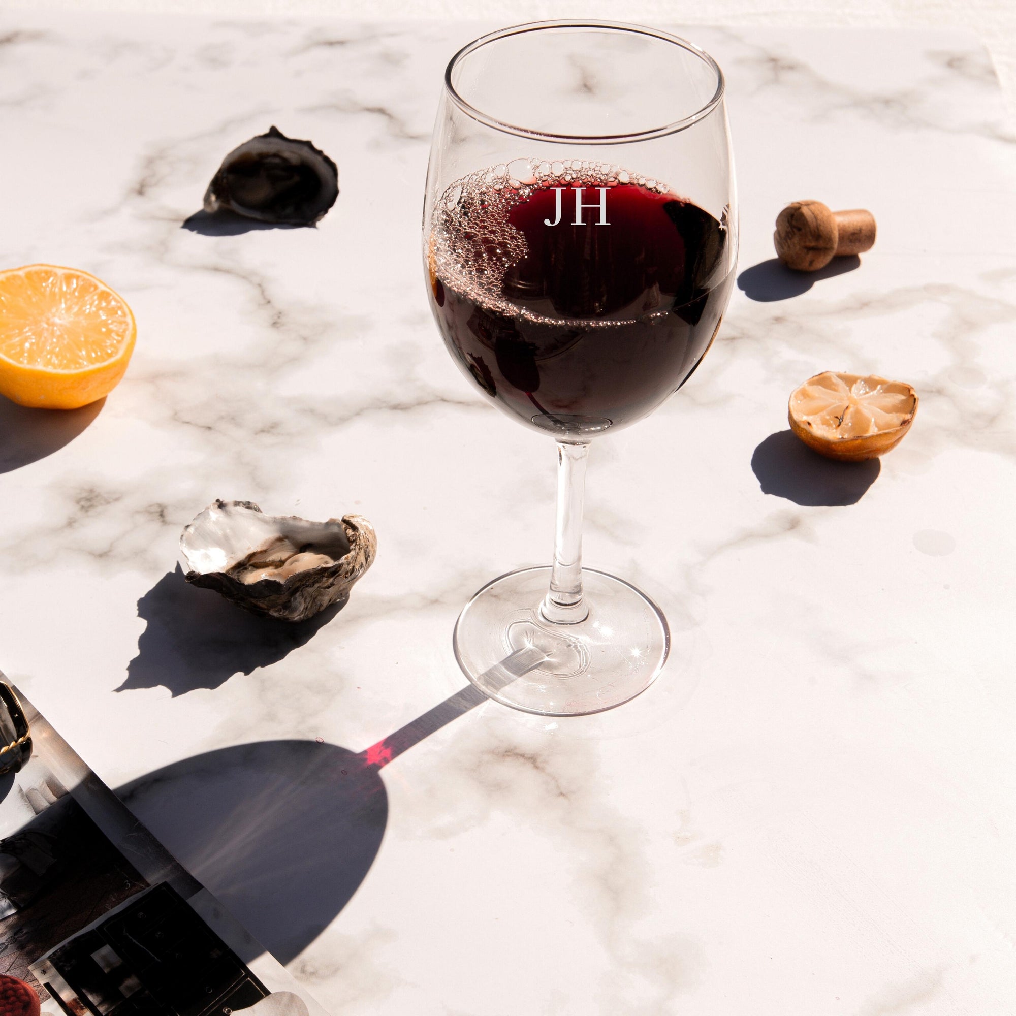 Personalised Wine 490ml Glasses, Custom Engraved Monogram Initial Champagne Glass, Corporate/ Housewarming Gift, Wedding Bridesmaid Favour