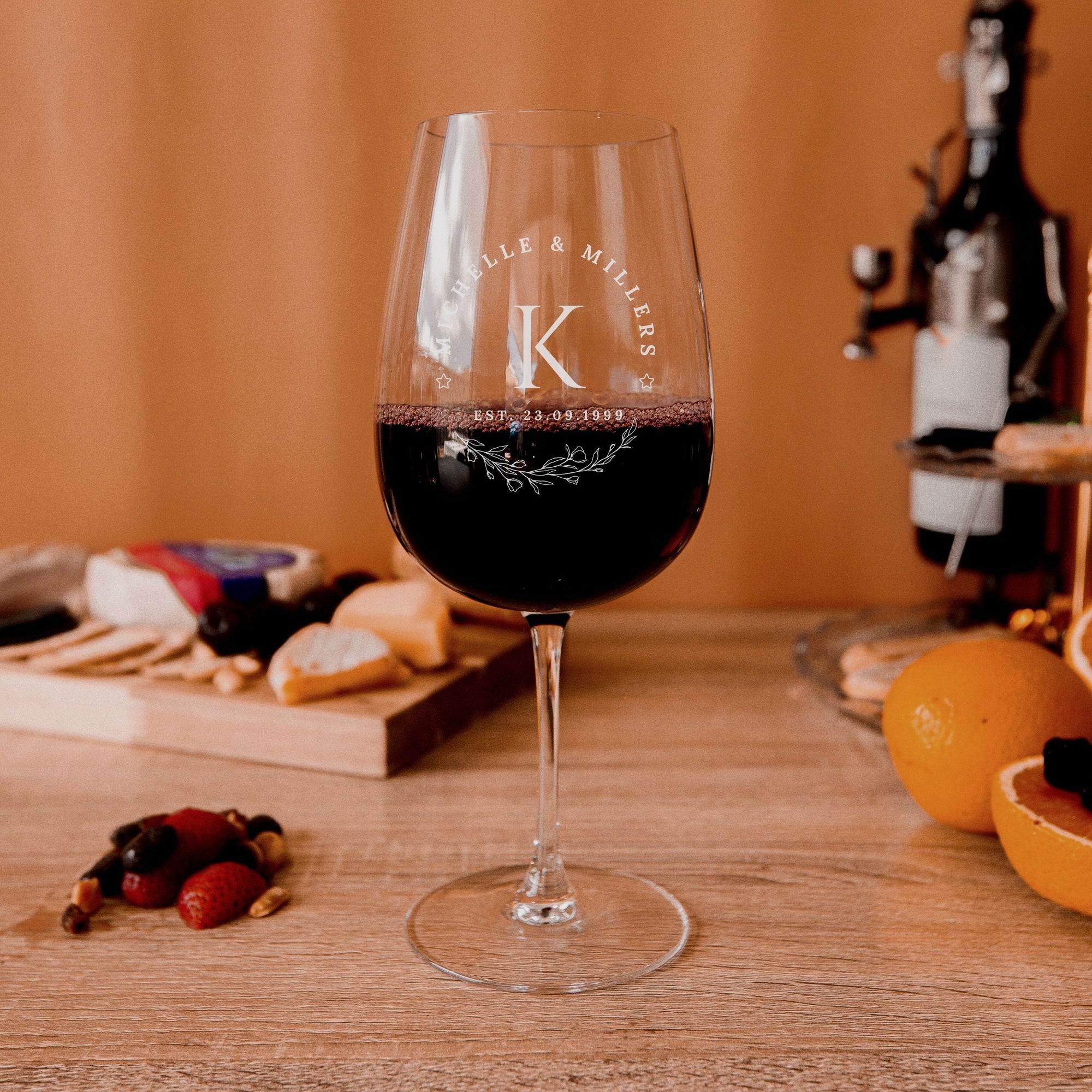 Personalised Wine 680ml Glasses, Custom Engraved Monogram Cocktails, Champagne Glass, Corporate/ Housewarming Gift, Wedding Bridesmaid Favour