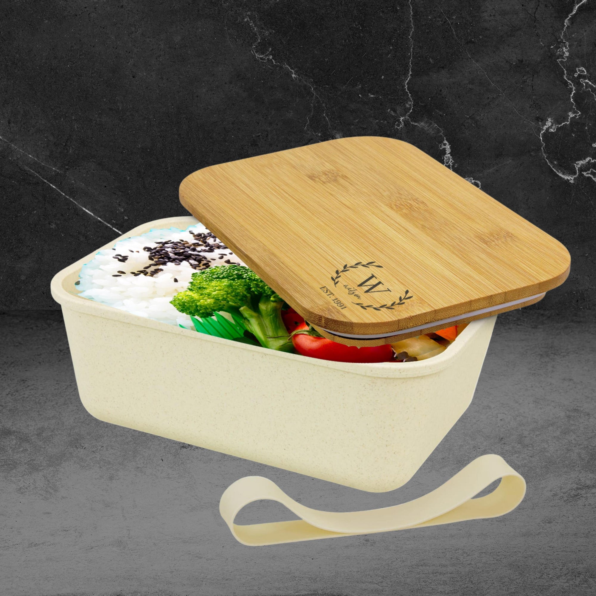 Custom Engraved Bamboo Lid Bento Lunch Box, Personalised Mother/ Father Day's Present, Kid Meal Container, Corporate Gift