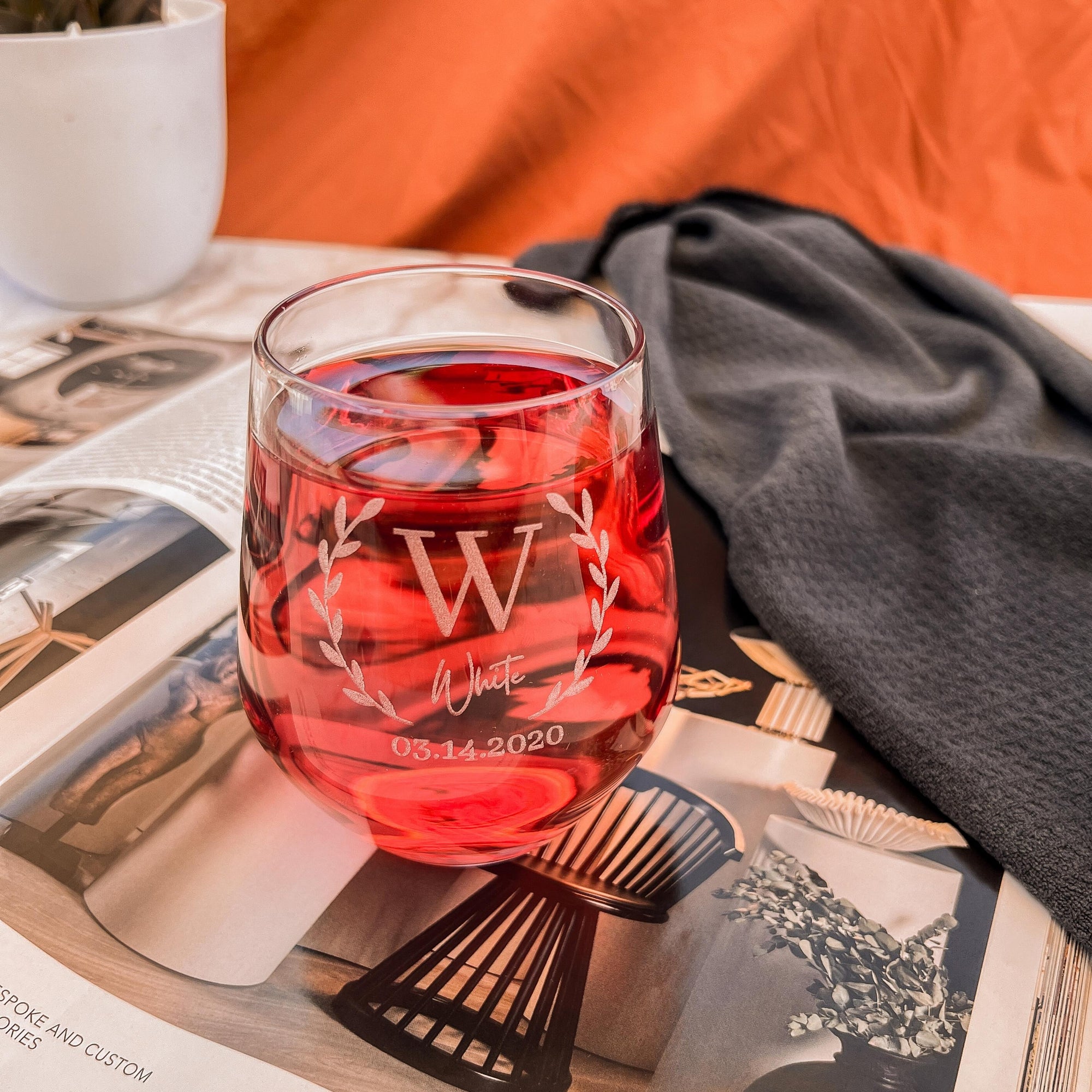 Personalised 450ml Glasses, Laser Engraved Cocktail Soft Drink/ Wine Whiskey Glass, Corporate Housewarming Wedding Bridesmaid Groomsmen Gift