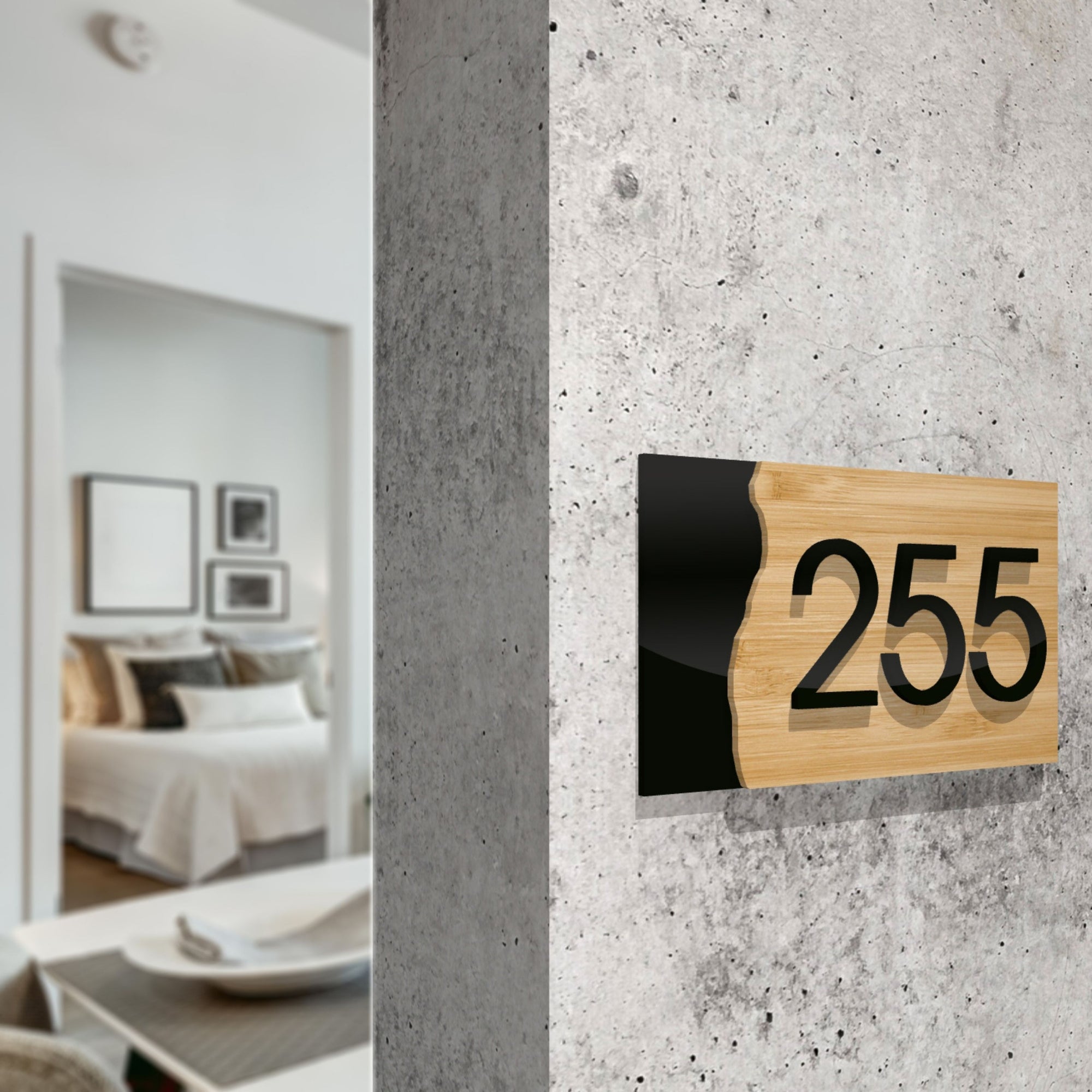 Personalised Three Layers Wooden & Acrylic Door Sign, Room Number Plaque, Laser Cut Custom Wall Room Plate, Business Logo, Company Signage for Office, Apartment, Hotel, House Warming, Grand Opening's Gift