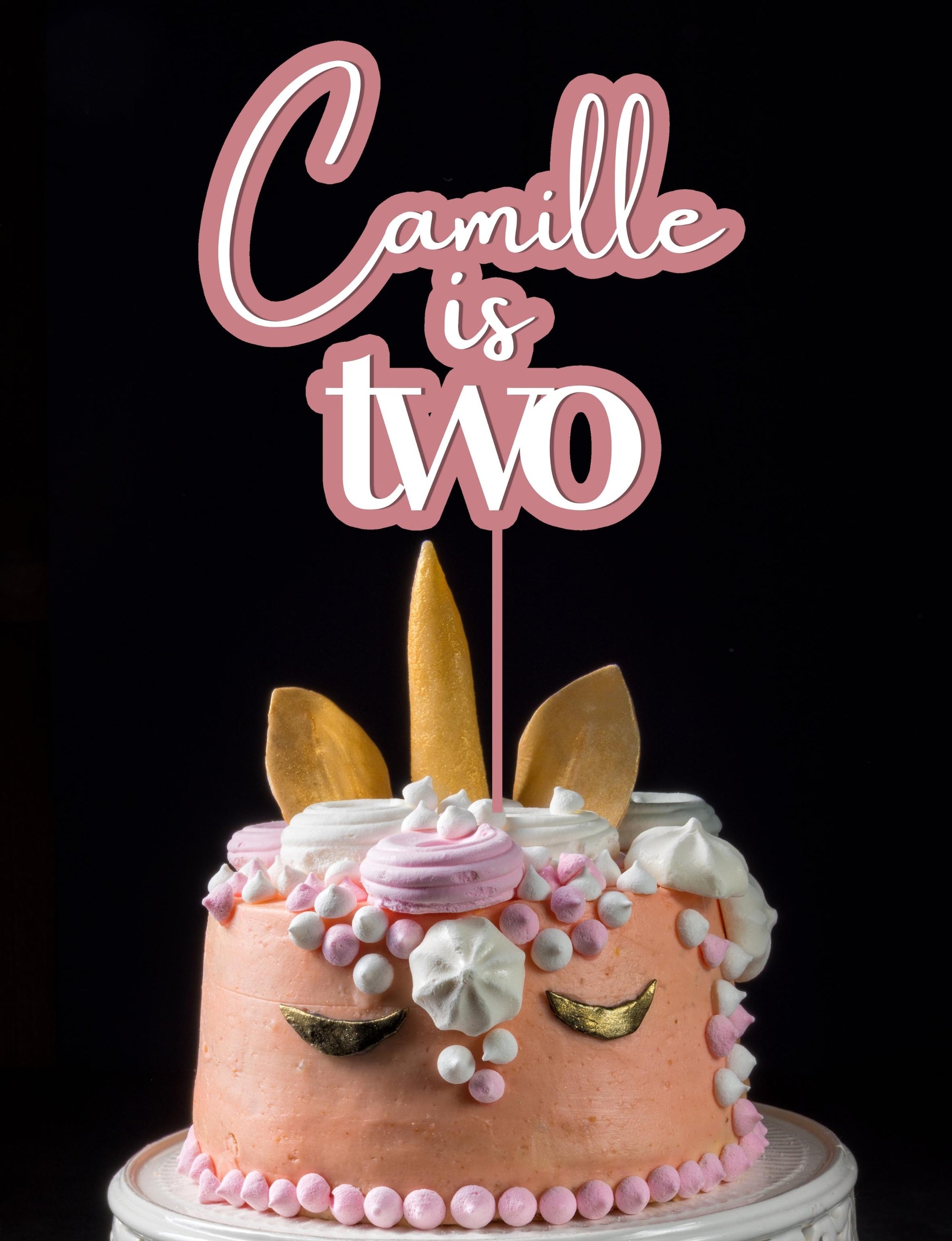 Personalised 3D Acrylic Double Layered Name & Age - Birthday Cake Topper, Shadow Effect, Custom Cut Out Joint Name, Wedding/ Celebration/ Event Party Decor Supply Toppers